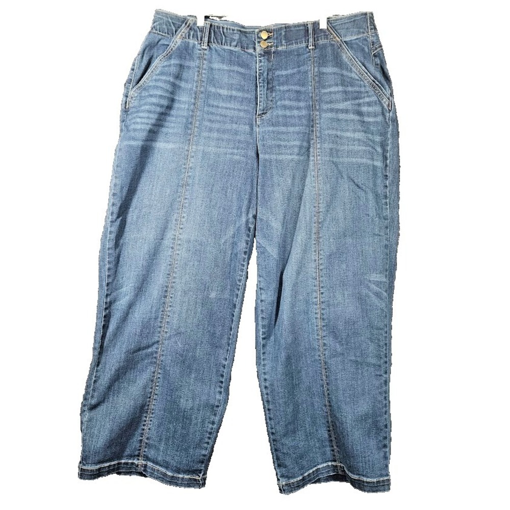 Democracy Jeans Women's 20W Blue Ab-solution Wide Leg Stretch Denim